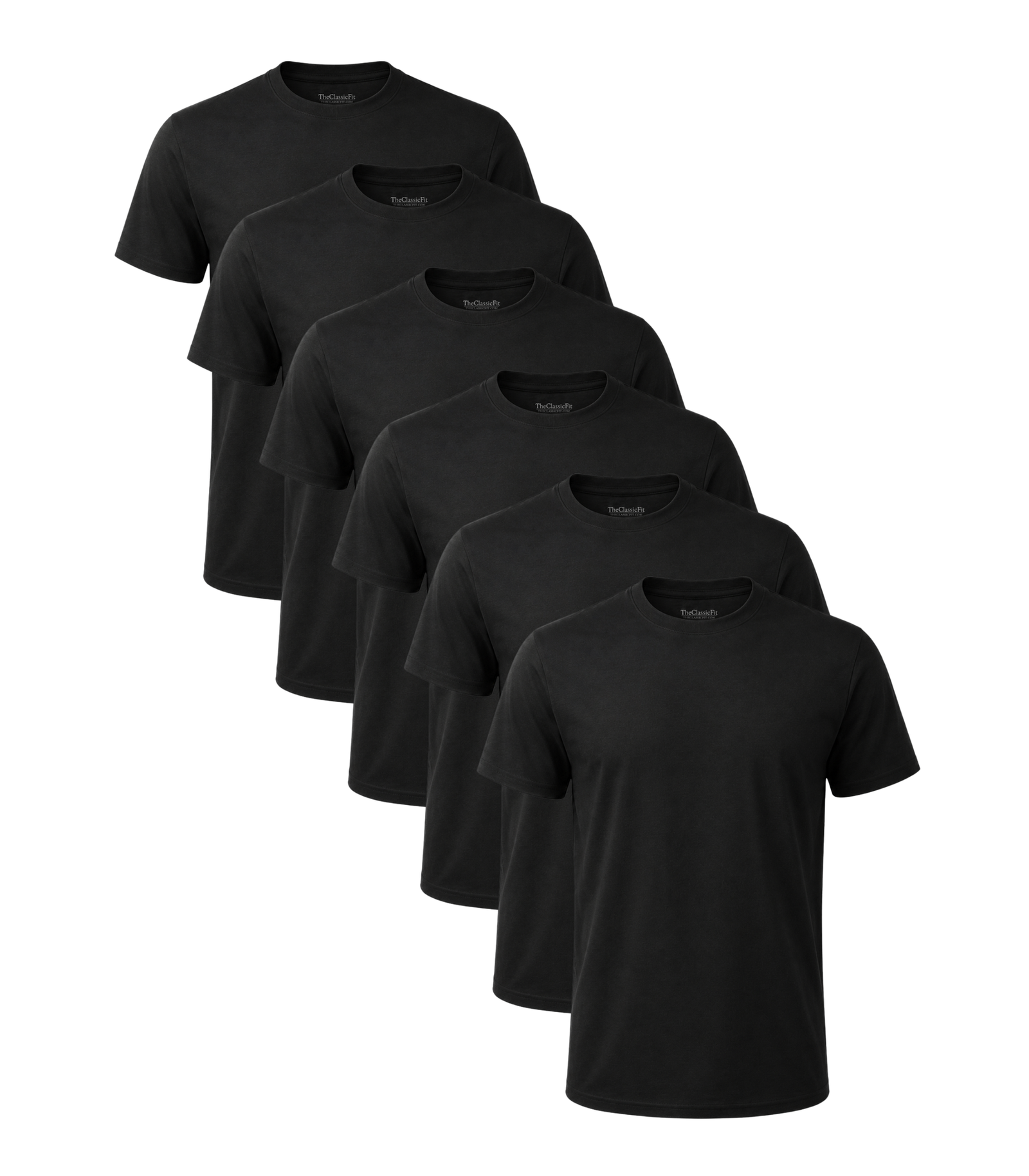 All Black Classic Crew Neck 6 Pack