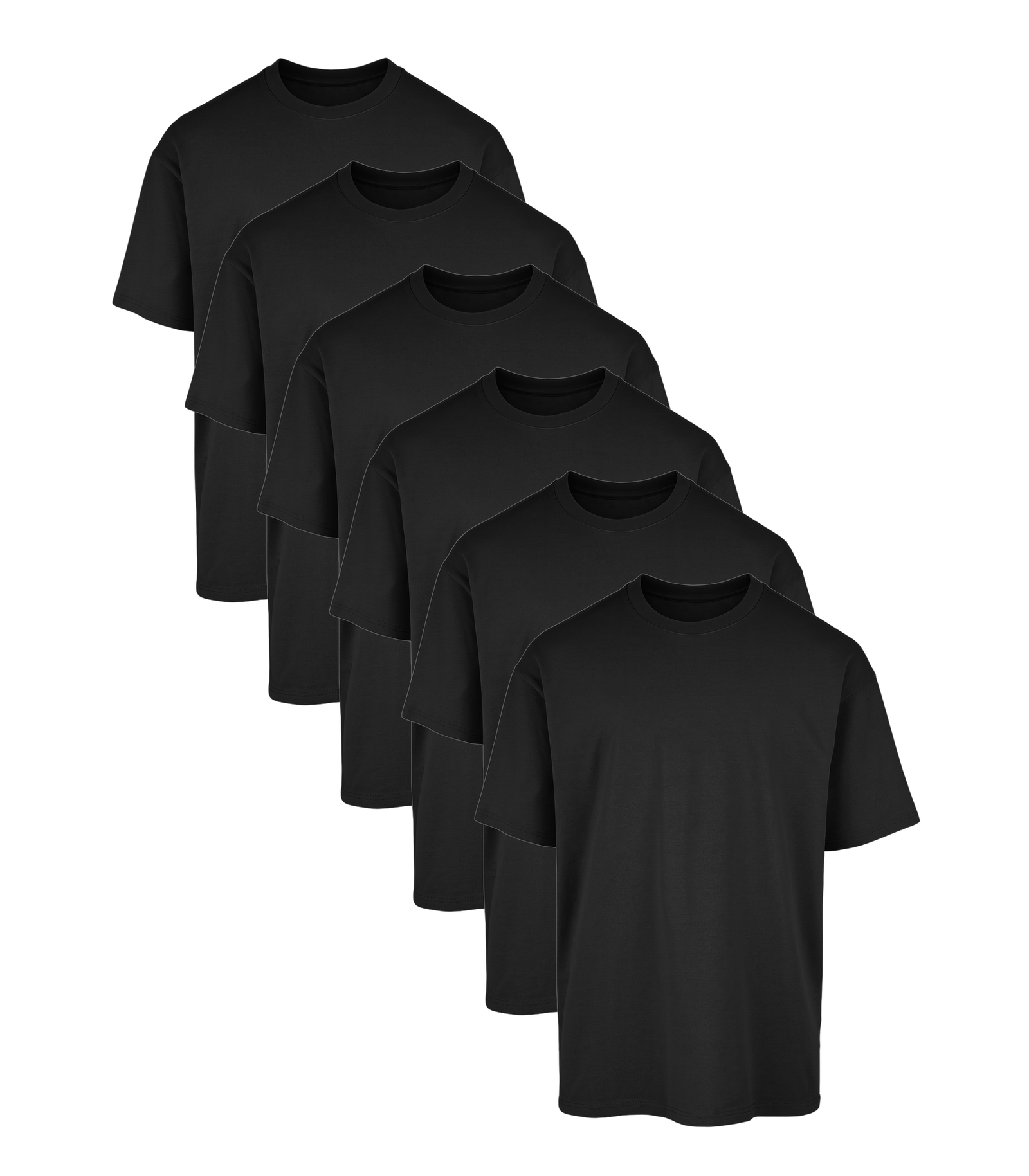 All Black Classic Oversized Tee 6 Pack