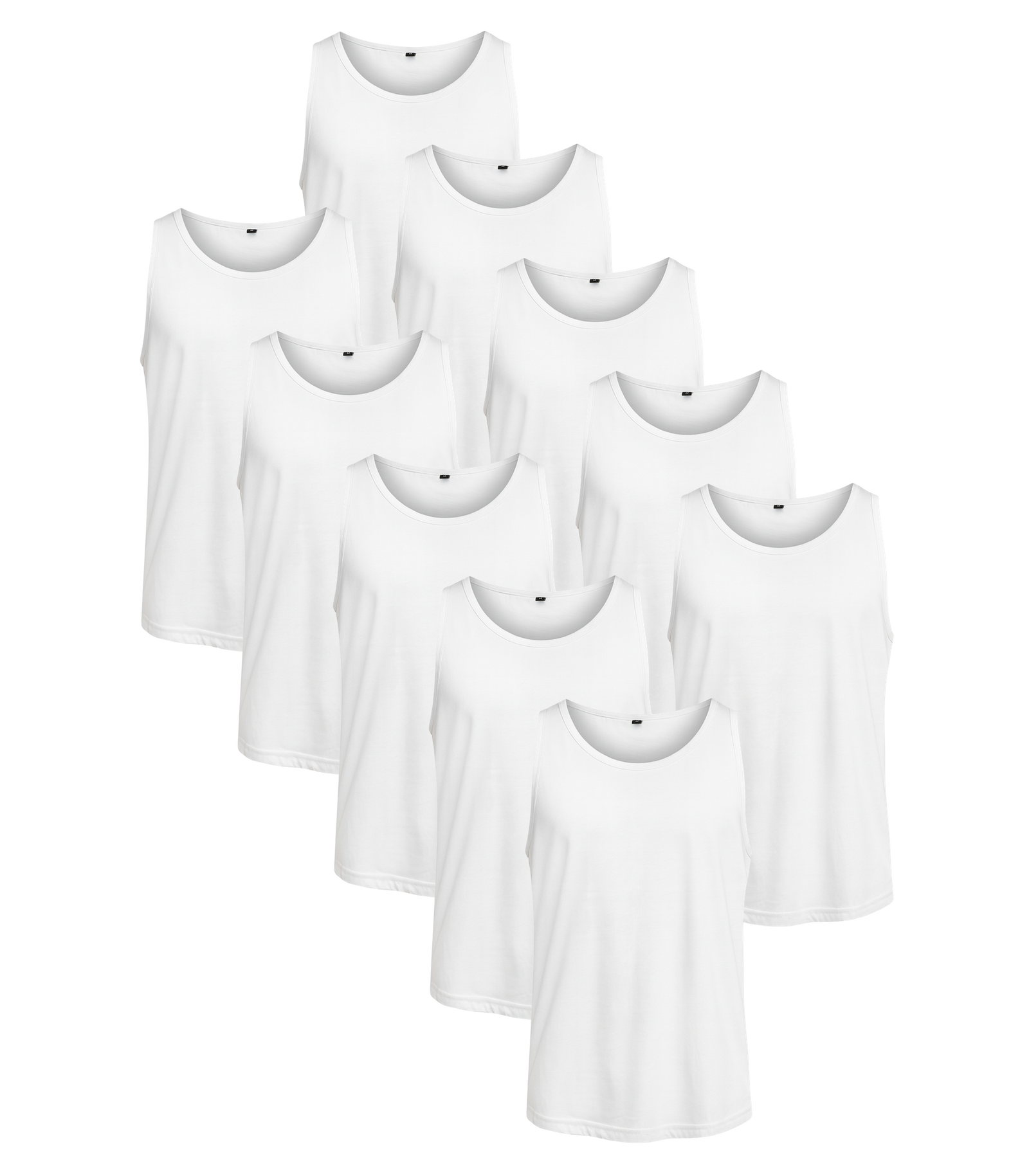 All White Classic Tank 10 Pack