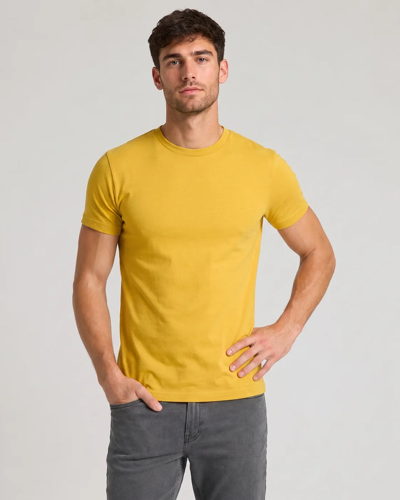 Yellow Classic Crew Neck - Men's T-Shirt
