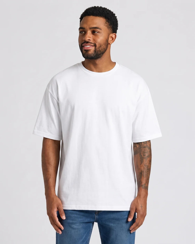 White Classic Oversized T-Shirt - Men's Oversized Tee