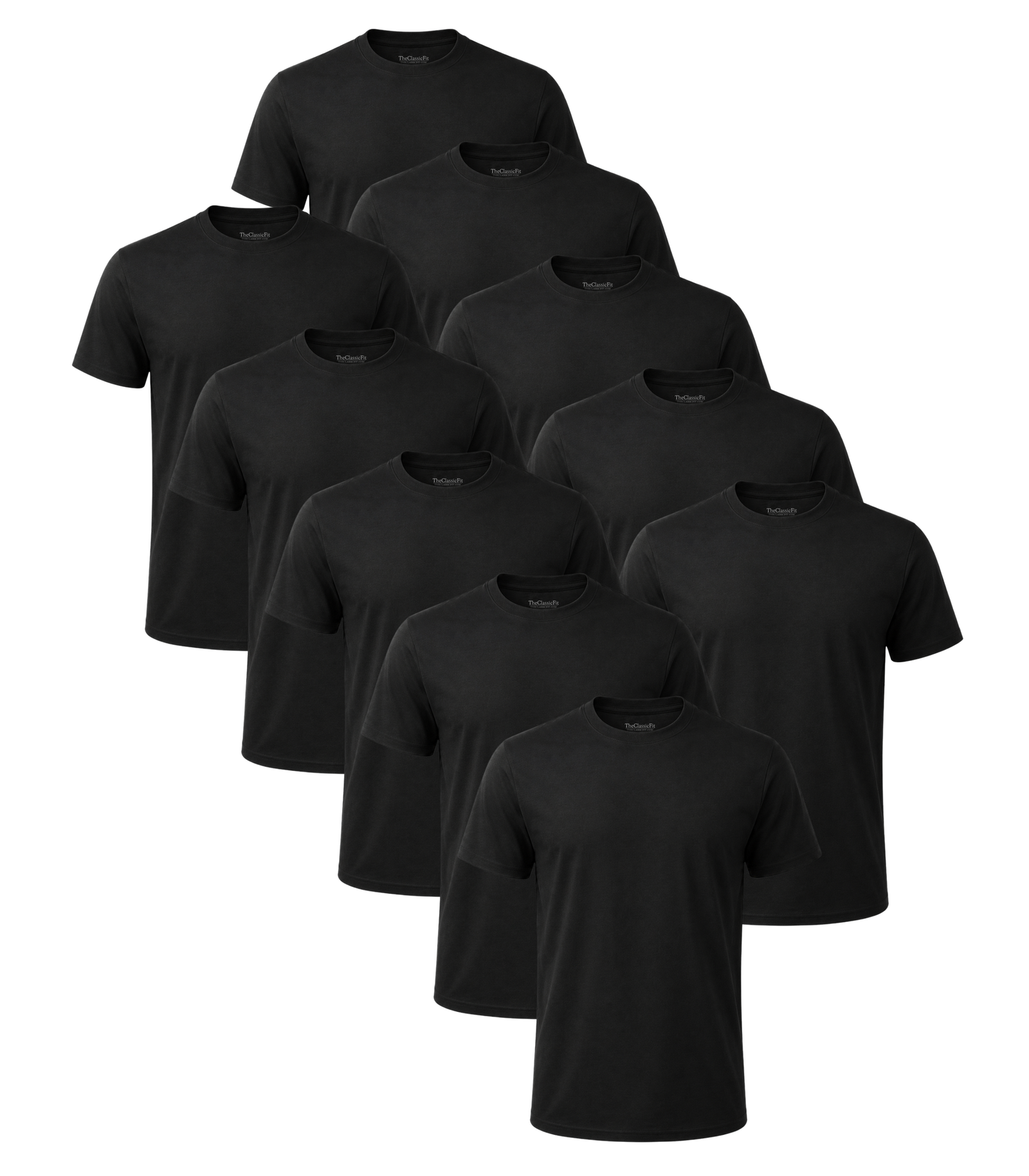 All Black Classic Crew Neck 10 Pack