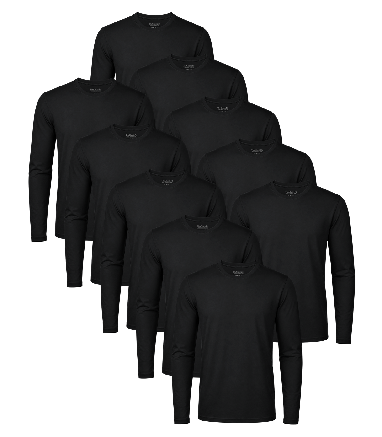 All Black Classic Longsleeve Tee 10 Pack