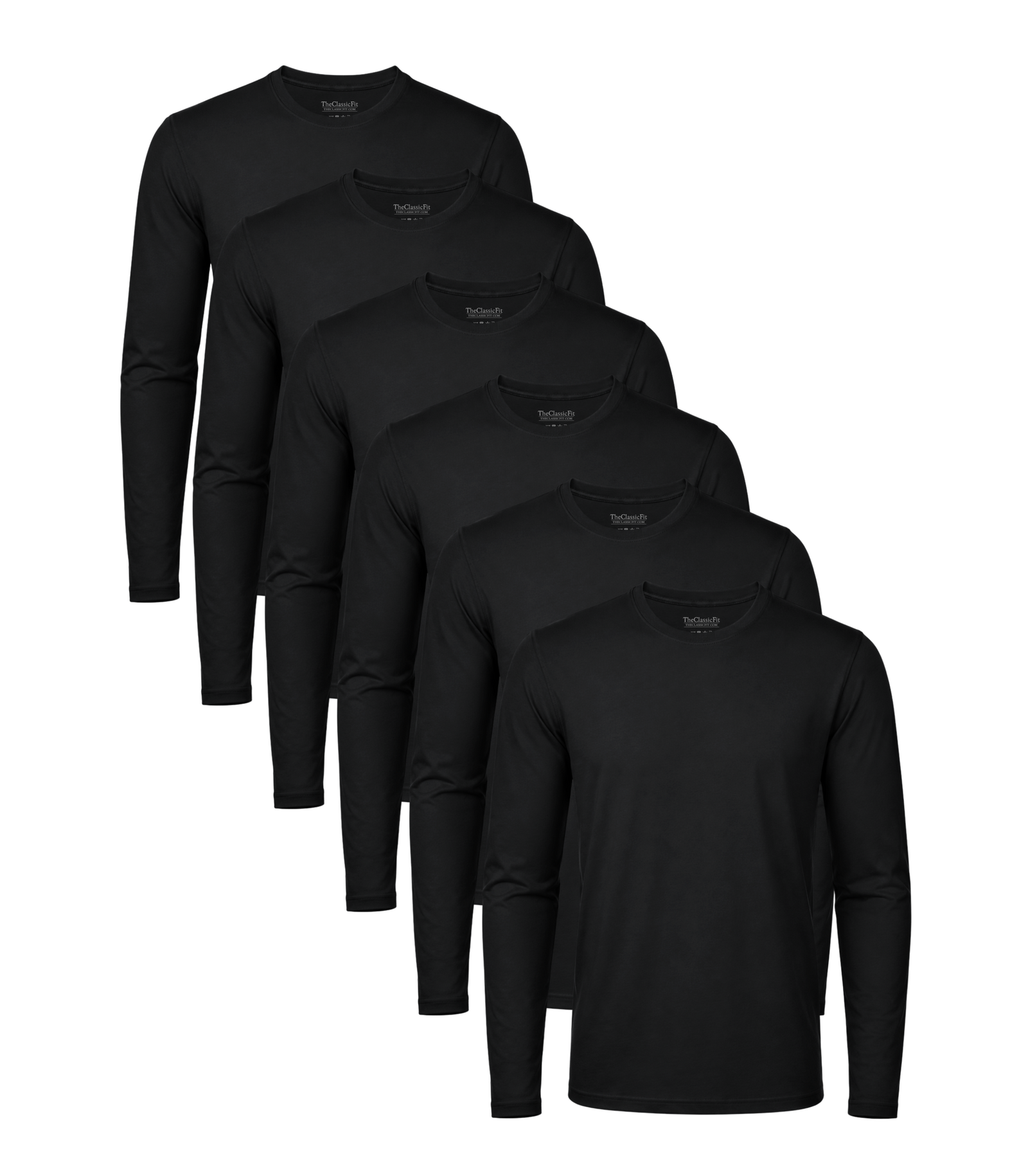 All Black Classic Longsleeve Tee 6 Pack