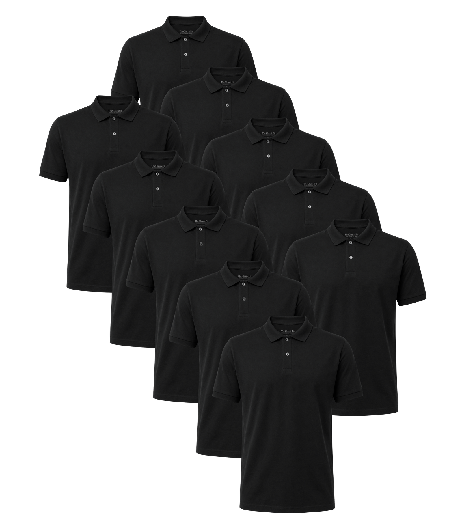 All Black Classic Polo 10 Pack