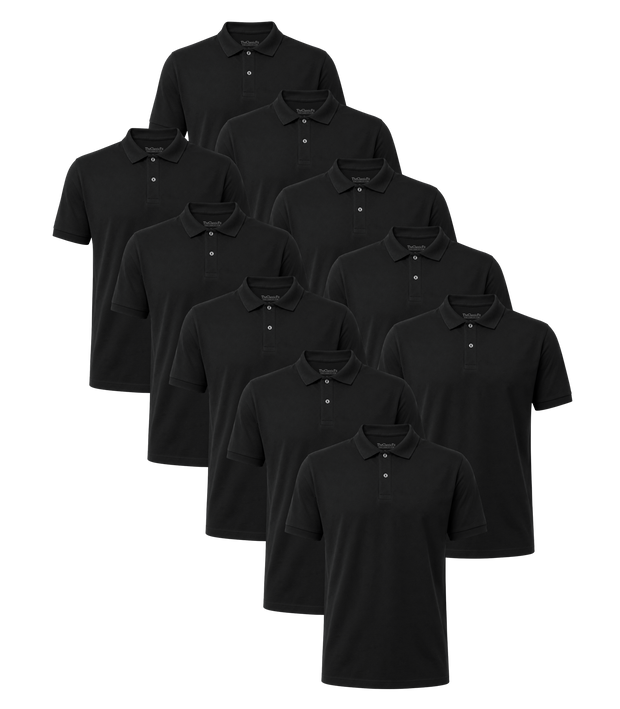 All Black Classic Polo 10 Pack