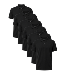 All Black Classic Polo 6 Pack