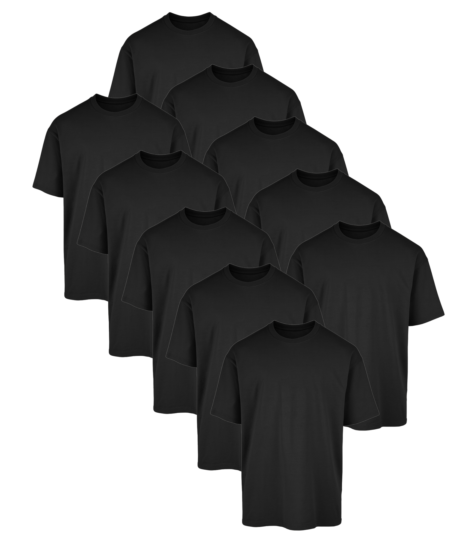 All Black Classic Oversized Tee 10 Pack