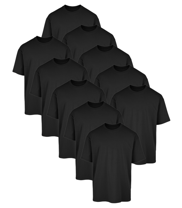 All Black Classic Oversized Tee 10 Pack