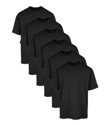All Black Classic Oversized Tee 6 Pack