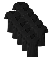 All Black Classic V Neck 10 Pack