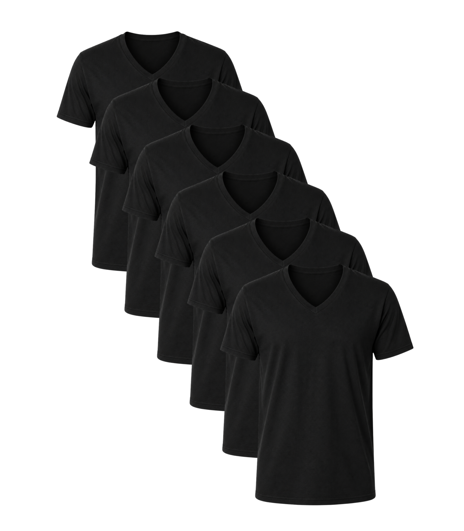 All Black Classic V Neck 6 Pack