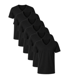 All Black Classic V Neck 6 Pack