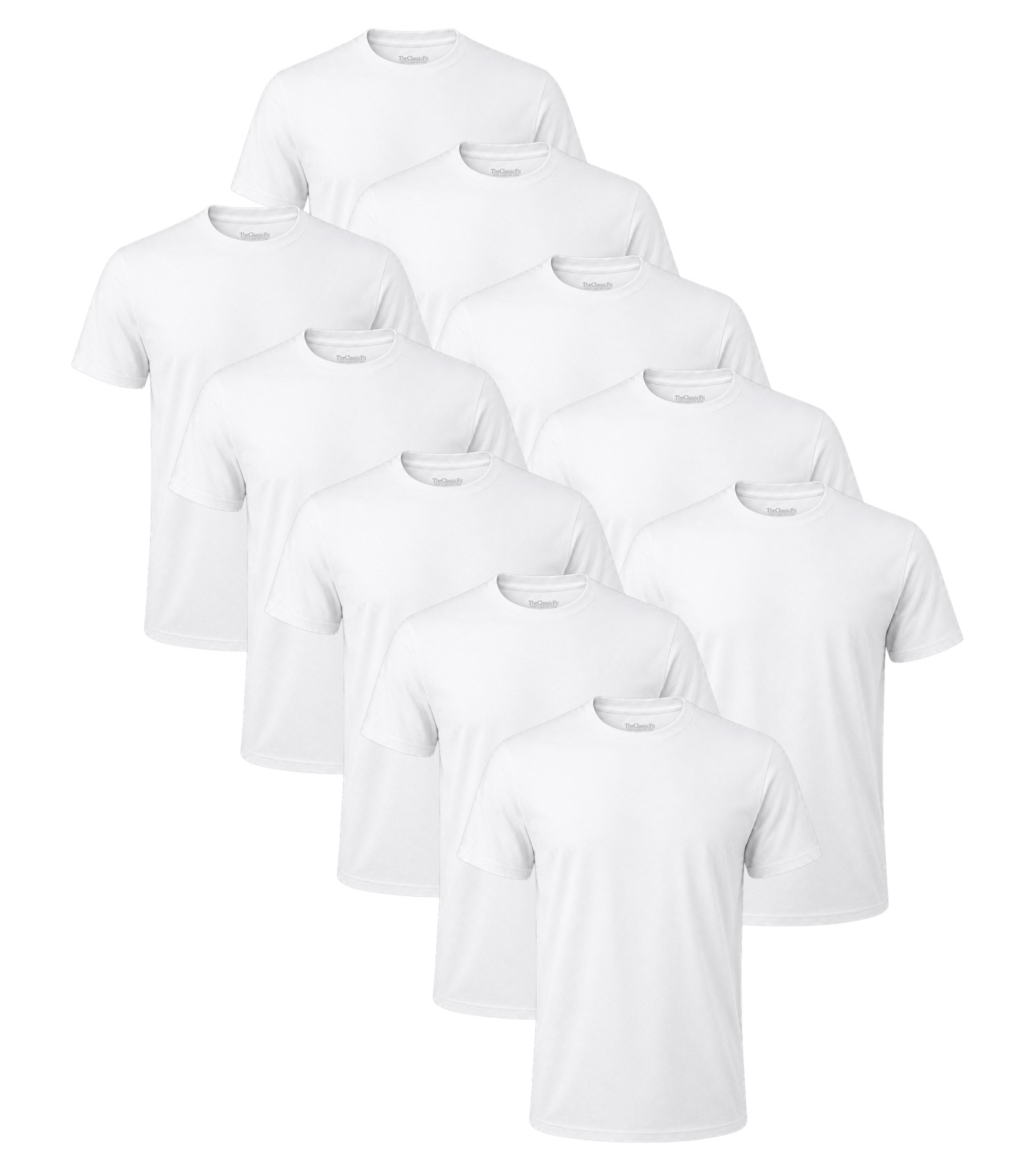 All White Classic Crew Neck 10 Pack