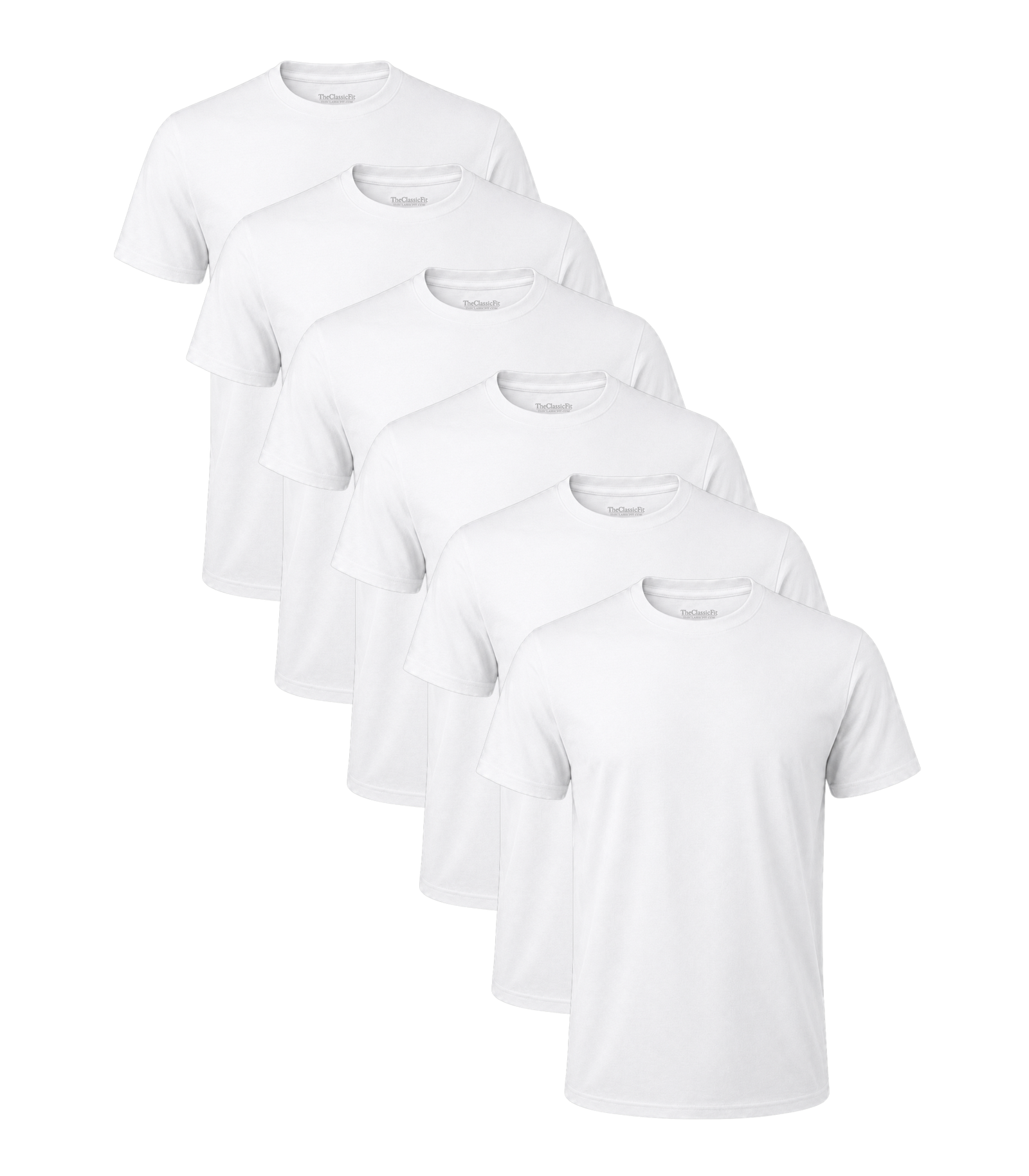 All White Classic Crew Neck 6 Pack