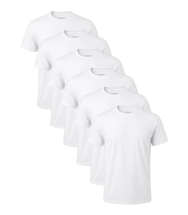 All White Classic Crew Neck 6 Pack