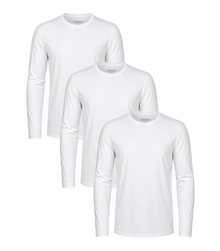 All White Classic Longsleeve Tee 3 Pack