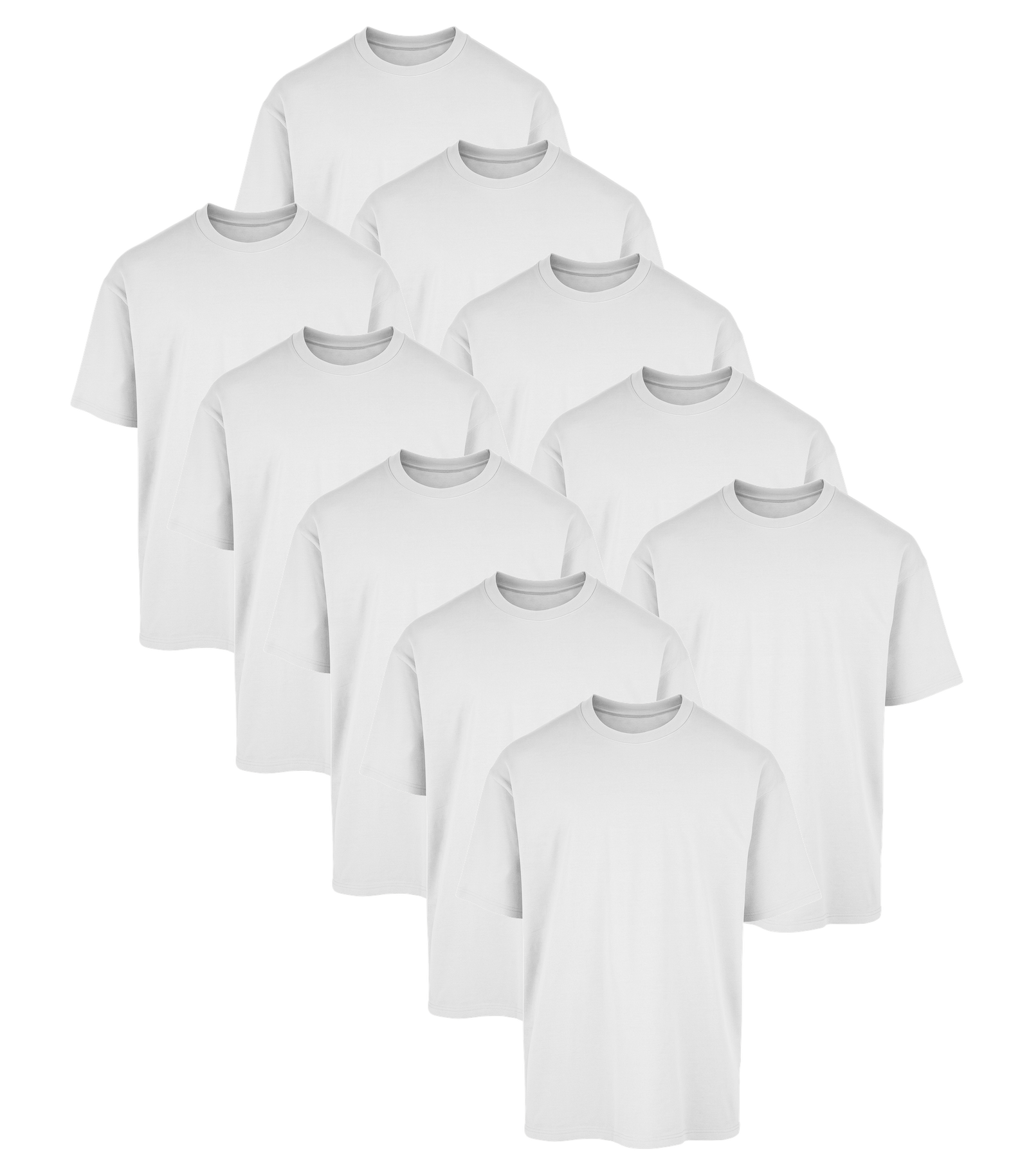 All White Classic Oversized Tee 10 Pack