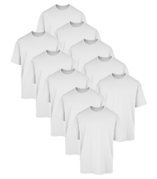All White Classic Oversized Tee 10 Pack