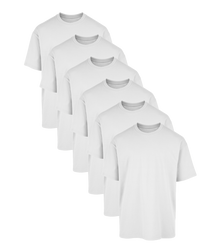 All White Classic Oversized Tee 6 Pack