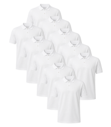 All White Classic Polo 10 Pack