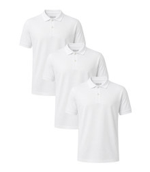 All White Classic Polo 3 Pack