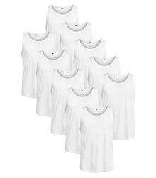 All White Classic Tank 10 Pack