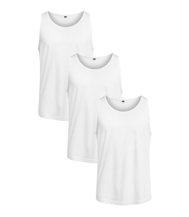 All White Classic Tank 3 Pack