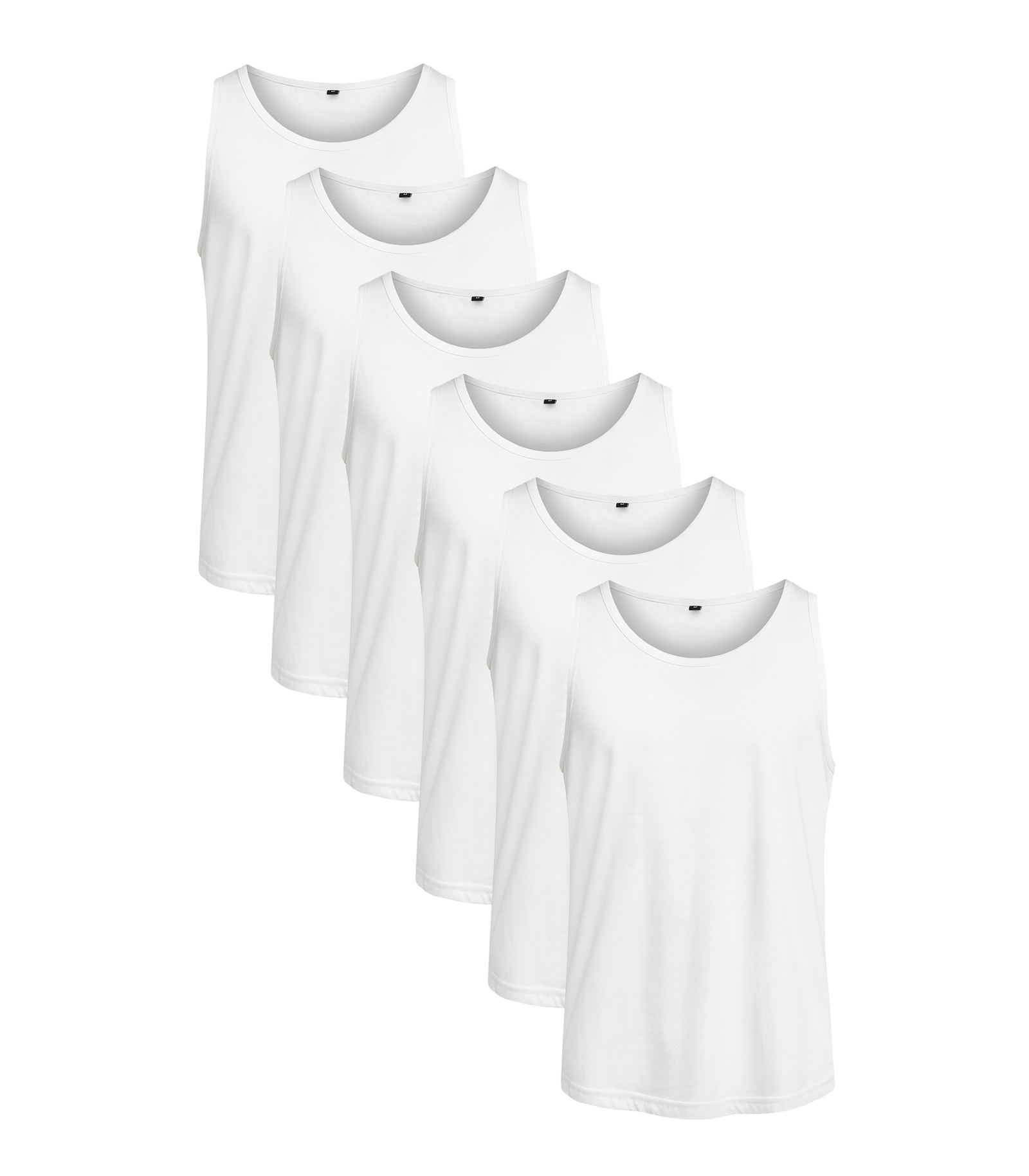 All White Classic Tank 6 Pack