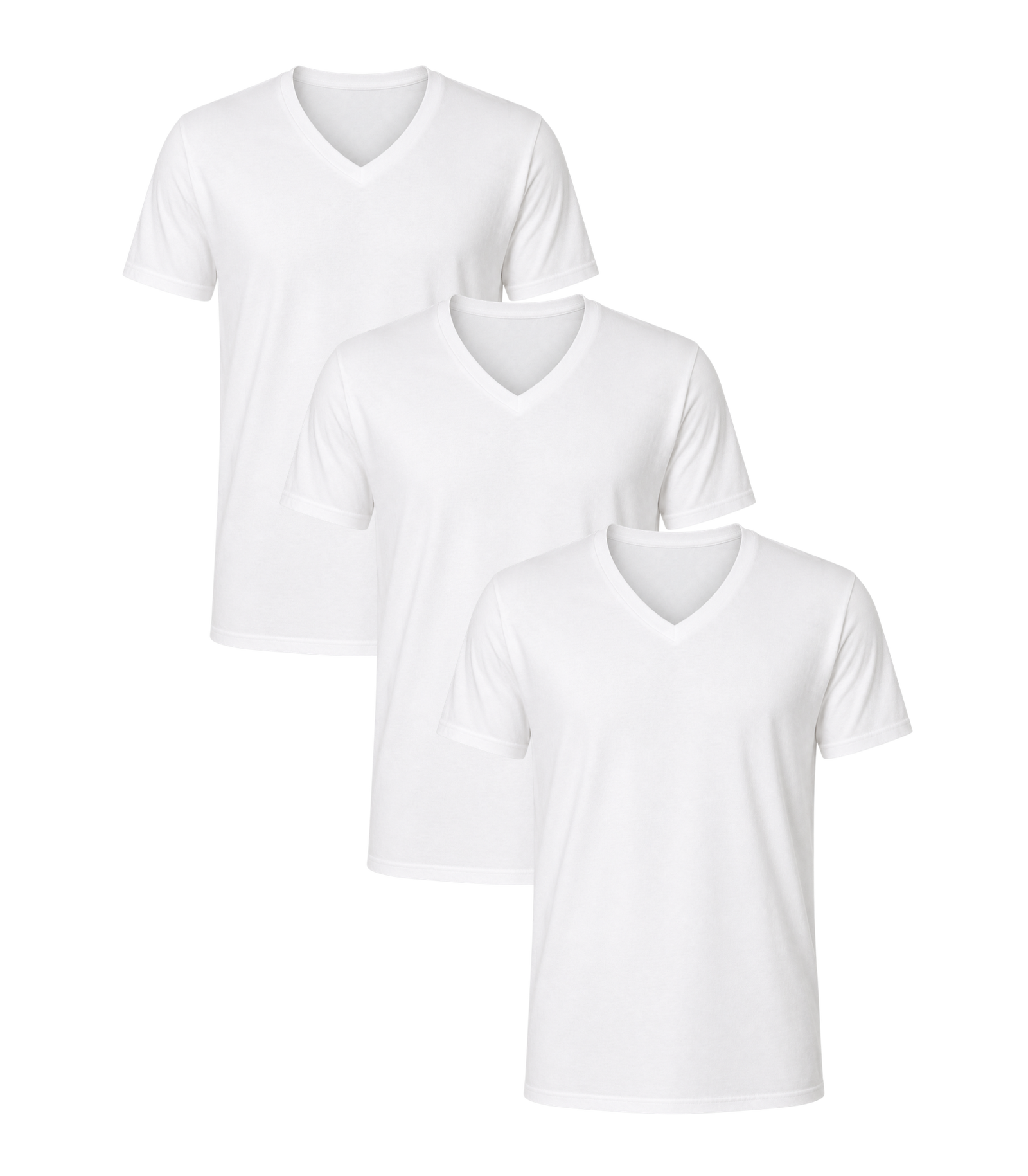 All White Classic V Neck 3 Pack