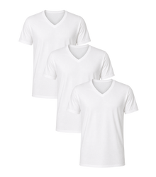 All White Classic V Neck 3 Pack
